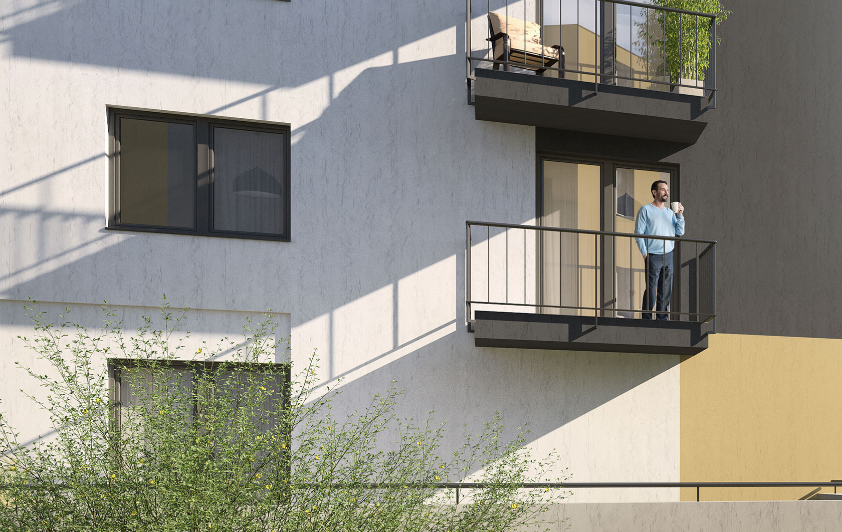 Balkon nebo terasa u každého bytu